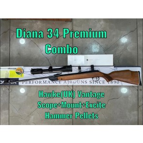 Diana 34 Premium Air Rifle FREE Scope Pellets | Cal. 4.5 mm (.177) | Break Barrel Spring