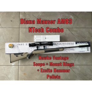 Diana Mauser AM03 N-TEC Air Rifle FREE Scope Pellets | Cal. 4.5 mm (.177) | Break Barrel Spring