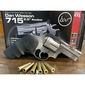 Dan Wesson 715 DW 2.5 Inch Revolver Silver Steel | 12G CO2 | Pellets Air Revolver HSN 93040000