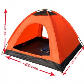 WAJUMO-ATG Auto Pop-Up 4 Tent Orange | 4 Person Waterproof Tent | Camping Automatic Tents [ HSN 63062200