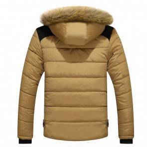 Thick Winter Jacket With Velvet/Fur | Upto -25º C | Khaki/Camel/Tan | Light Weight Wind Proof | Outdoor Use Outer Layer | Stylish Polyester/Cotton Winter Wear [ HSN 62