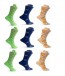 Criss Cross Design Socks - 9 Pairs | kbluecreamgreenpc03